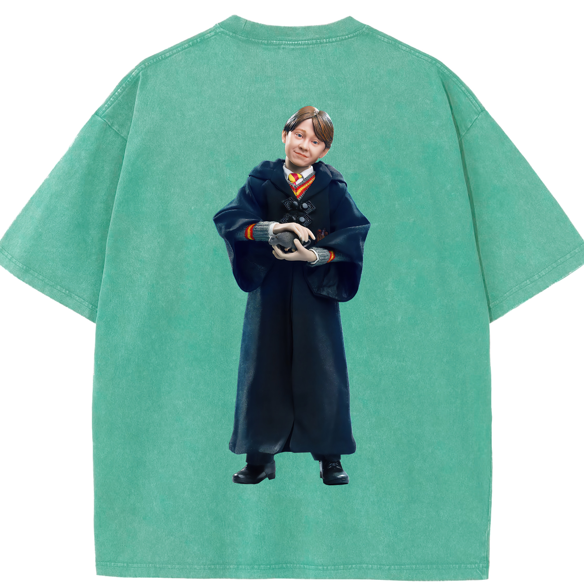 （画像用） Harry Potter ハリー・ポッターシリーズ 綿100% ヴィンテージ風 半袖Tシャツ（背面プリント）